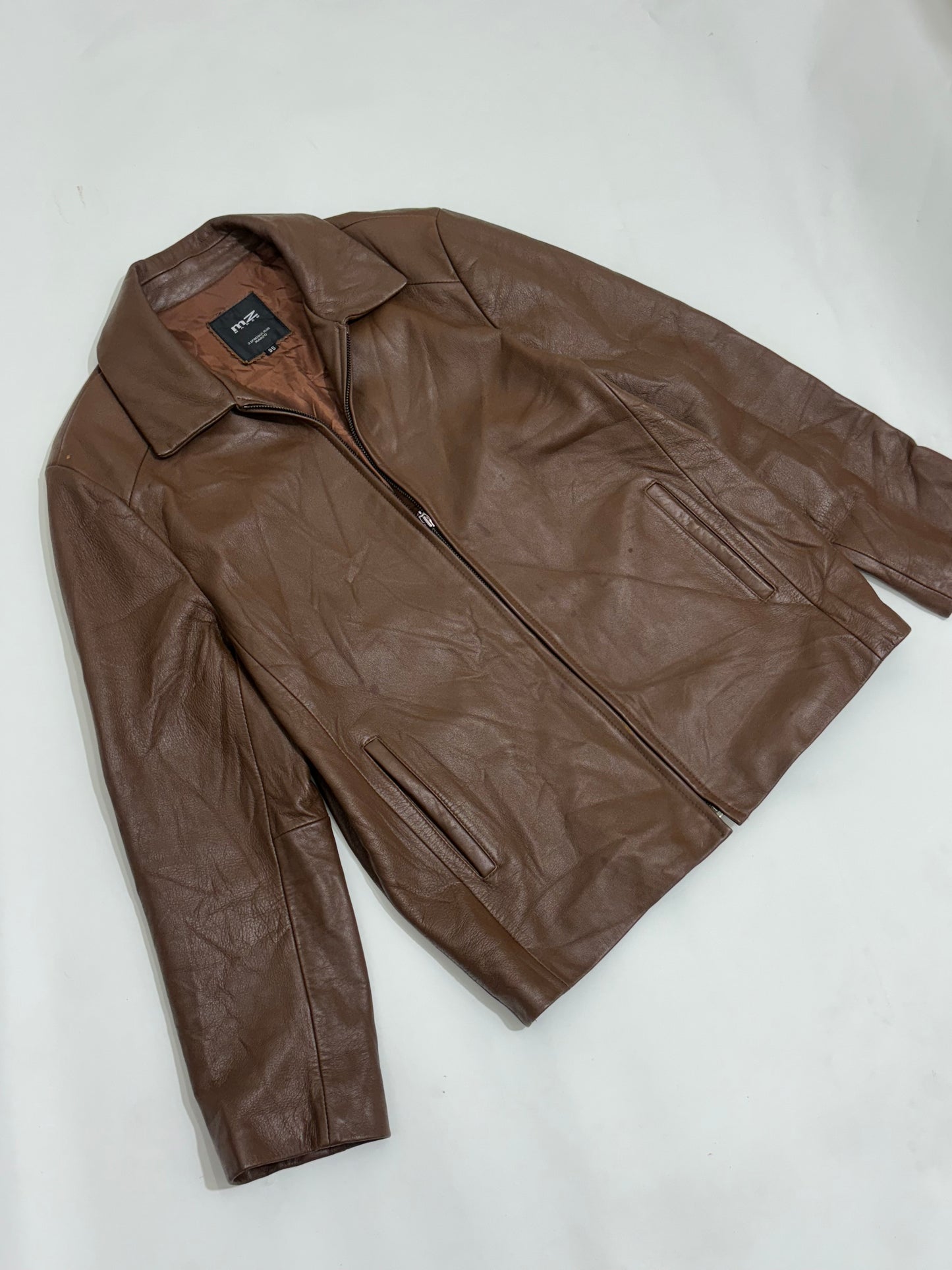 Genuine brown leather jacket