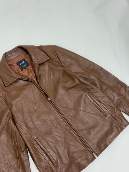 Genuine brown leather jacket