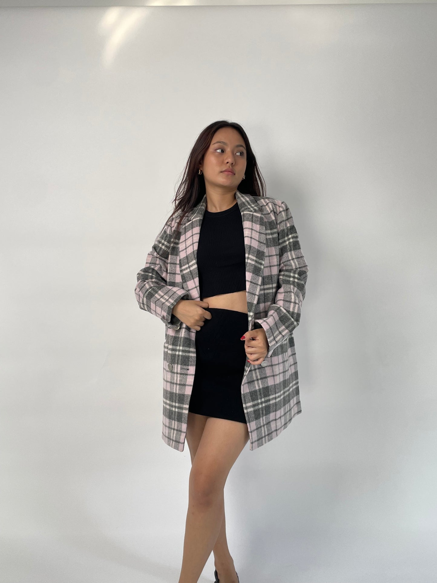 Checkered short coat