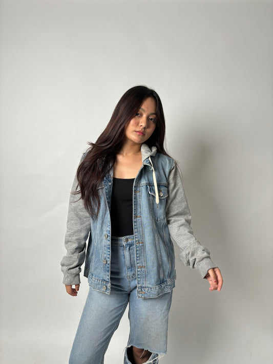 Hooded denim jacket