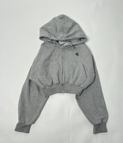 Cropped zipper hoodie