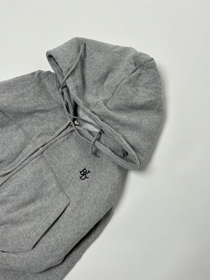 Cropped zipper hoodie