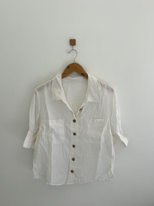 White linen shirt