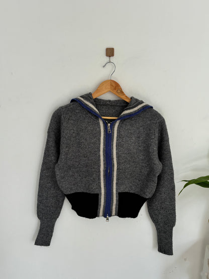 Grey zip up Sweater