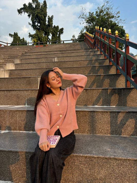 Pink cardigan