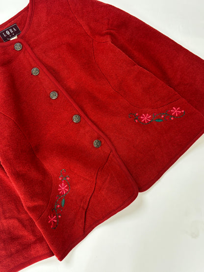 Coat floral embroidered